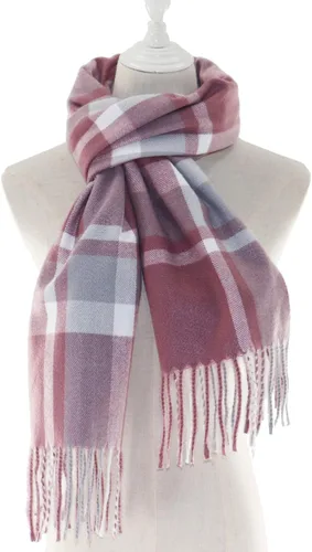 Vista 6 de RonFoxi Bufanda a cuadros, unisex, súper suave, clásica, a cuadros, cachemira y sensación de deformación