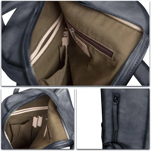 Vista 6 de Bolso de la honda de cuero genuino para los hombres Vintage hecho a mano Crossbody Casual Daypack hombro Satchel