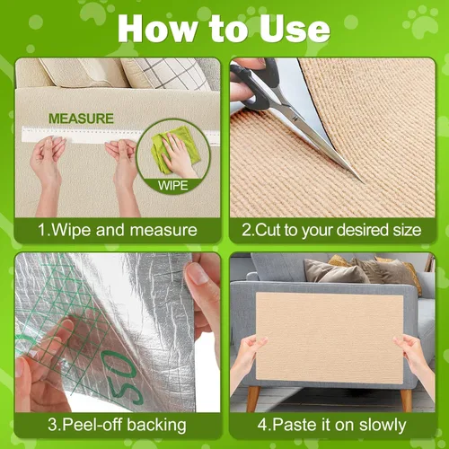 Vista 6 de ENONCI Protector de esquina de pared de sofá de 23.6 x 15.8 pulgadas para gatos de interior, protector de muebles antiarañazos contra arañazos