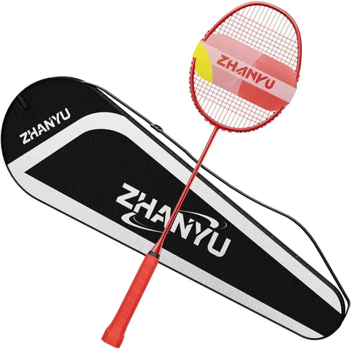 Vista 9 de Raqueta de bádminton, raquetas de bádminton, ofensivas y defensivas, ligeras de fibra de carbono de 2.65 oz de una sola pieza, moldeadas