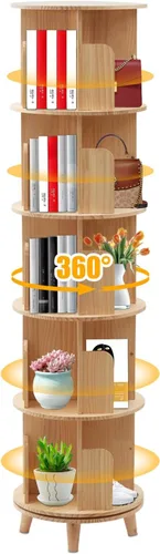 Vista 13 de Estantería giratoria de 1 nivel con 360 niveles para almacenamiento de pie para niños, organizador multifuncional, estantería giratoria, estantería