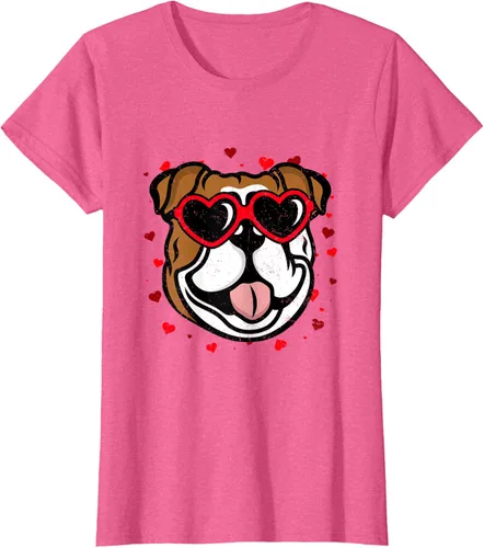 Vista 51 de Bulldog Valentine - Camiseta para amantes de las gafas de sol para perros, Negro