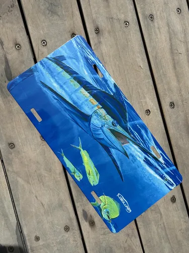 Vista 7 de Lobo Lures Blue Marlin Chasing Lure Mahi Mahi Big Game Sport Fishing Vanity Placa de matrícula frontal Fabricado en los Estados Unidos