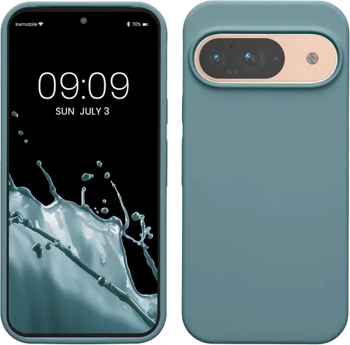 Vista 321 de kwmobile Funda Compatible con Google Pixel 6 Pro - Funda de Teléfono de Silicona TPU con Acabado Suave - Azul Caribe