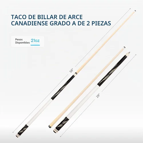 Vista 5 de PEARSON Cues PK Series Pool Cue Two-Piece Maple Wood Billiard Stick with Low-Deflection Shaft, Implex Joint Pro Tip, 18–21oz Weight Options Negro