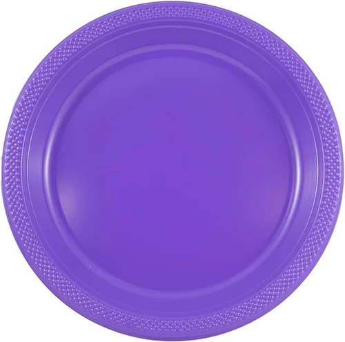 Vista 17 de Platos para fiesta de plástico redondos y cuadrados colorido de 7, 8, y 9 pulgadas, 10/20 platos por paquete, Negro