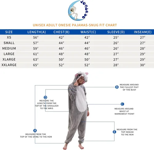 Vista 6 de COSUSKET Snug Fit Unisex Adult Onesie Pajamas, Flannel Cosplay Animal One Piece Halloween Costume Sleepwear Homewear