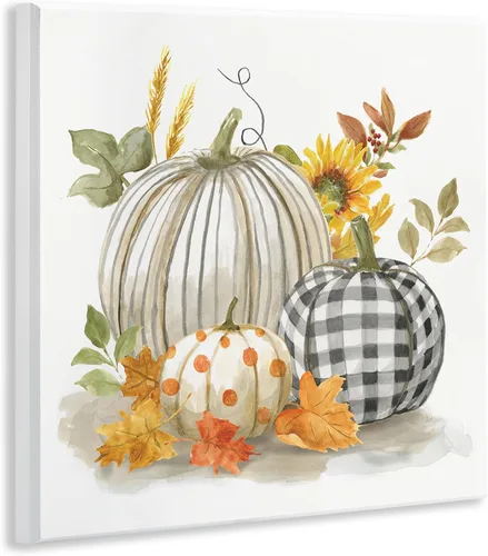 Vista 2 de Stupell Industries Nan - Placa de pared con diseño de calabazas estampadas, 12 x 12 pulgadas, fácil de colgar y resistente, fabricada en Estados