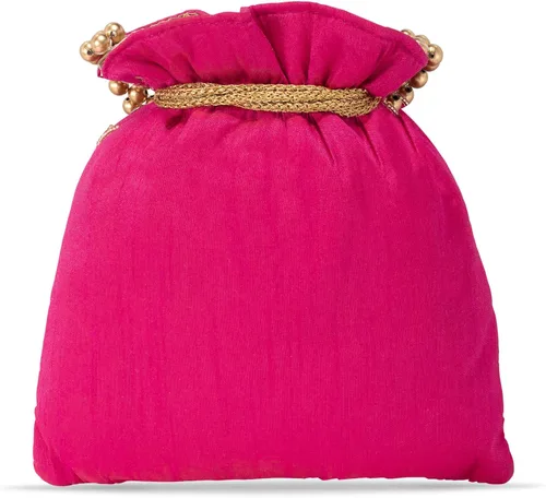 Vista 7 de Aheli Potli Monederos para mujer, hecho a mano, bolso de noche, elegante pulsera de moda nupcial