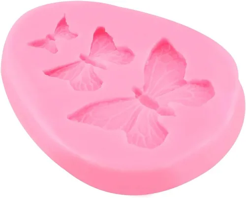 Vista 5 de Moldes en forma de mariposas, molde de silicona para pastel de fondant, moldes de hielo para pasteles, fondant
