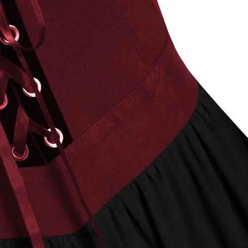 Vista 5 de Vestido de Halloween Hocus Pocus para mujer, talla grande, vintage, renacentista, gótico, irlandés, retro, princesa, belleza, Lolita