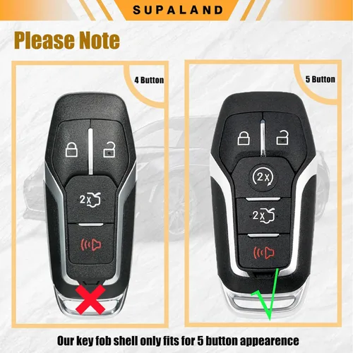 Vista 4 de SUPALAND Funda de llavero de reemplazo para Ford Mustang Fusion Edge Explorer F150 F250 F350 Lincoln MKZ MKX MKC 2014-2017 Control remoto de entrada