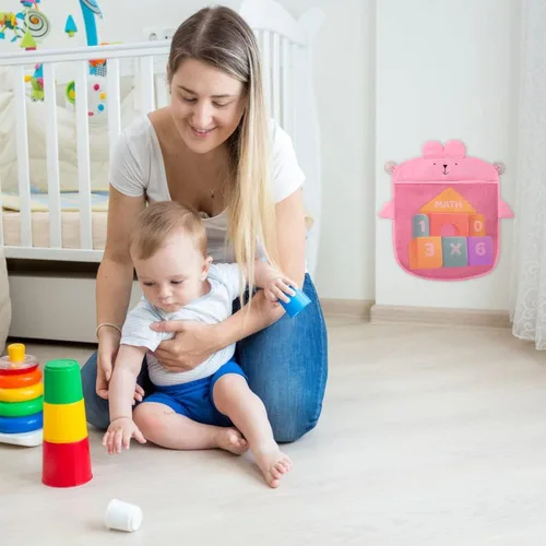 Vista 6 de Surakey Almacenamiento de juguetes de baño para niños, niños pequeños, organizador de baño de bebé, bañera, soporte de juguetes de baño, red