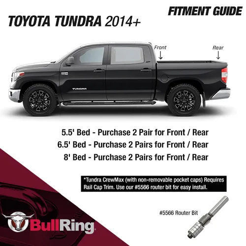 Vista 5 de Bull Ring Anclas de amarre retráctiles para cajuela de camioneta para Dodge RAM 2009+, Toyota Tundra CrewMax 2014-24, Hyundai Santa Cruz 2022-24, se
