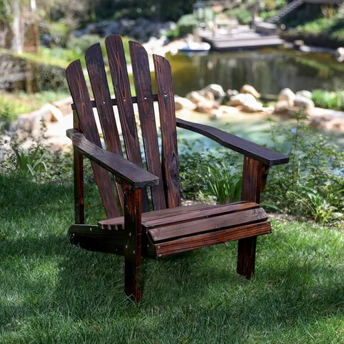 Vista 2 de Shine Company – Silla estilo Westport Adirondack, Marrón quemado