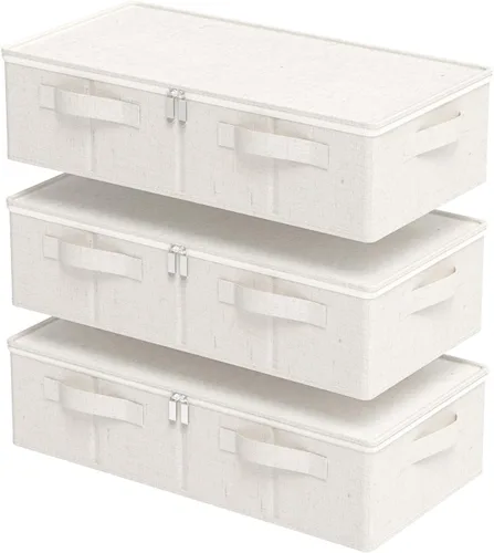Vista 13 de Contenedor de almacenamiento debajo de la cama, contenedores plegables debajo de la cama, organizadores de armario con tapa para organizar ropa