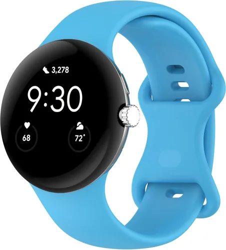 Vista 28 de Correa Compatible con Google Pixel Watch 1/2/3/4 (41mm), Pulsera de Reemplazo de Silicona Suave Deportiva para Google Pixel Watch 41mm Blanco
