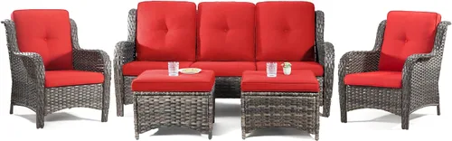 Vista 45 de Juego de 2 sillas de patio giratorias de 360 grados para exteriores y mesa auxiliar a juego – 3 sillas deslizantes de mimbre para patio con cojines