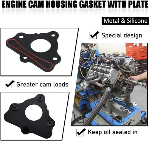 Vista 4 de Kit de pernos de junta de placa de retención para árbol de levas compatible con GM LS1 LS2 LS3 4.8 5.3L 6.0L 6.2L Vortec Corvette Cam