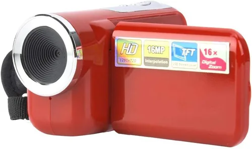 Vista 8 de Videocámara de video, 2 pulgadas TFT LCD Sceen Vlogging grabadora HD digital 16X Zoom videocámara juguete con micro USB para regalo de niños (rojo)
