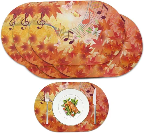 Vista 26 de Corn Green Placemats Set of 2 12 x 18 Inch Leather Table Mats Seasonal Table Placemats Protector PU Desk Mat Heat Resistant Washable Easy Clean for