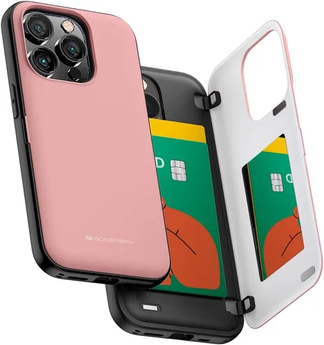 Vista 45 de GOOSPERY Parachoques magnético para puerta compatible con iPhone 15, funda con tarjetero, cartera con cierre magnético automático, protector de Azul