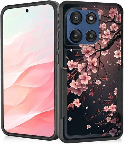 Vista 19 de Funda para Moto G Play 4G 2024, resistente de doble capa híbrida de policarbonato duro, goma suave, a prueba de golpes, funda protectora resistente