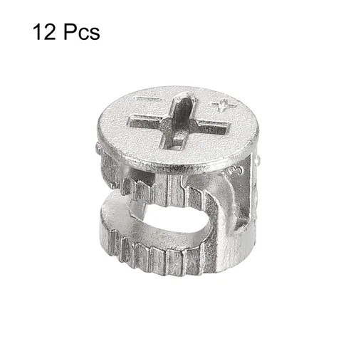 Vista 3 de uxcell Tuerca de bloqueo de leva para muebles, 12 piezas de 0.459 x 0.386 in, conector de junta, tuercas de bloqueo para muebles