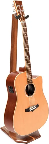 Vista 2 de Ruach GS-5 Soporte de guitarra de madera para guitarra acústica y eléctrica - Madera de nogal