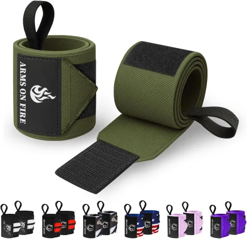 Vista 19 de TECEUM Weightlifting 18" & 12" Wrist Wraps with Thumb Loop – Heavy Duty Wrist Workout Braces for Men and Women – Ideal for Powerlifting, Strength