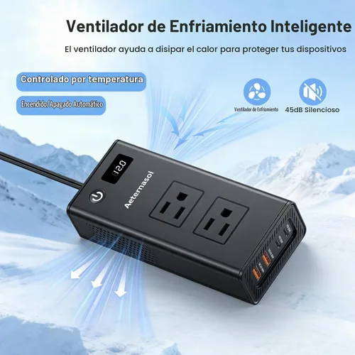 Vista 6 de 200W portátil 12V a 110v cargador de coche inversores de corriente para vehículos