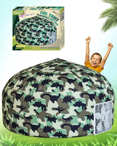 Vista 13 de Tienda de campaña de aire para niños con puerta, carpas para niños pequeños de interior 77 x 50 in - AstroDome Inflates in 30 Sec, Breathable