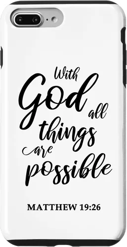 Vista 12 de Christian Message Faith Jesus Matthew 19:26 Case for iPhone 17