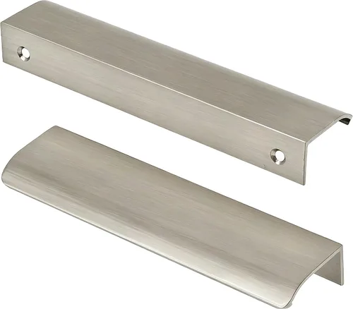 Vista 9 de Tiradores negros de 1.38 pulgadas para gabinete, 10 unidades, espacio entre agujeros de 0.63 pulgadas, tiradores de borde de aleación de aluminio