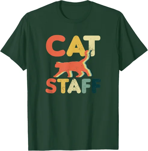 Vista 41 de Cat Servant Design Vintage Retro Staff Gift T-Shirt for Men Women