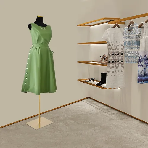 Vista 3 de Forma de vestido de maniquí femenino ajustable con soporte, modelo de torso de cuerpo completo para exhibición y costura de ropa, altura 59-83