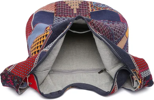 Vista 6 de Bolsa de hombro para mujer, de lona en estilo hippiebohemio para llevar cruzada al hombro, disponible en diferentes colores y estampados