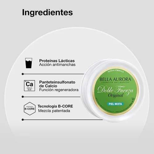 Vista 4 de BELLA AUROPRA DOBLE FUERZA CREMA ANTI-MANCHAS MATE PIEL MIXTA 30ML
