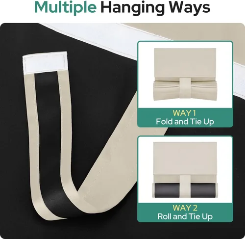 Vista 8 de HOMEIDEAS Cortinas 100% Opacas para Luces Laterales de Puerta Principal, Cubierta de Ventana de Puerta de Aula, Persianas de Privacidad