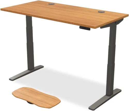 Vista 19 de UPLIFT - Escritorio de bambú V2 de 1 pulgada de grosor, marco de altura ajustable, teclado avanzado con memoria y ojales para cables, tabla Motion-X
