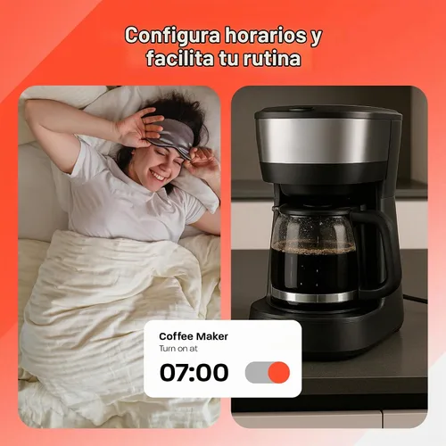 Vista 3 de Enchufe inteligente, compatible con Alexa y Google Home, habilitado para WiFi, no requiere concentrador, conexión de 2.4 GHz, blanco, paquete de 2