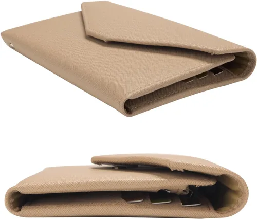 Vista 155 de Zoppen - Billetera de viaje con bloqueo RFID multiusos (Ver.4) Portatarjetas de pasaporte y vacunas, organizador de documentos de tres pliegues