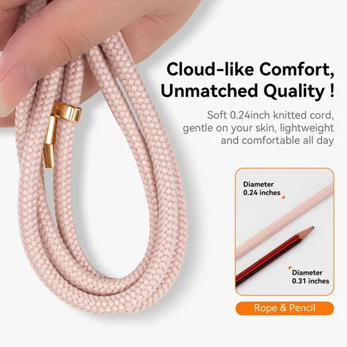 Vista 2 de 2 Almohadillas Cordón para Teléfono Ajustable Crossbody Correa para Cuello de Teléfono Celular Universal Cordón de Muñeca para Teléfono Móvil + 2pcs