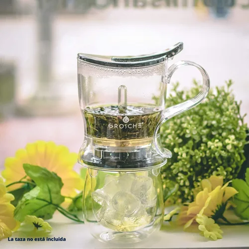Vista 7 de GROSCHE Aberdeen - Infusor de té y tetera inteligente, sin BPA, diseño sin goteo, posavasos Fácil de preparar Fácil de limpiar Elaboración