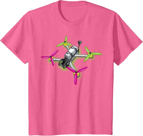 Vista 60 de Freestyle FPV Racing Drone Pilot Acro Quadcopter - Camiseta de sandía, Negro, S