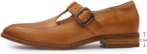 Vista 2 de Mona Flying Mocasines de cuero para mujer, estilo informal, planos, para mujeres y jóvenes