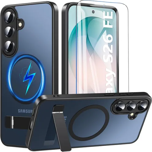 Vista 60 de Funda OWKEY Samsung Galaxy A13 5G, Funda Magnética para Teléfono con Soporte y Protector de Pantalla, Funda Protectora Antihuellas y a Prueba de A13