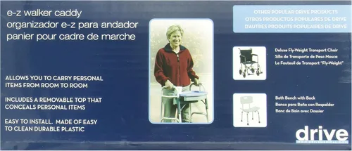 Vista 5 de Drive Medical RTL10131 E-Z Walker Caddy con bandeja, gris/azul