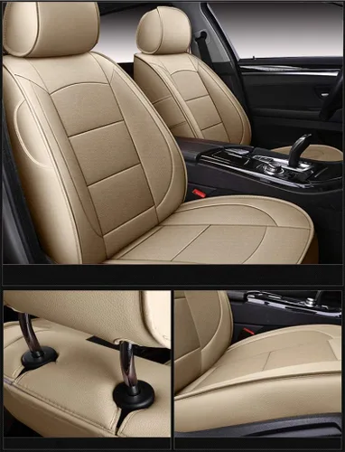 Vista 2 de OASIS AUTO Z Fundas de Asiento de Cuero de Ajuste Personalizado para Impreza y Crosstrek 2012-2022 (12-16 Impreza y 13-17 Crosstrek, TAN)