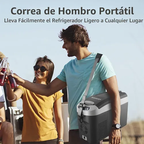 Vista 3 de BODEGA BODEGACOOLER - Refrigerador de coche de 12 voltios, refrigerador portátil para automóvil, congelador pequeño con 12/24 V CC (-4 ℉ ~ 68 ℉)